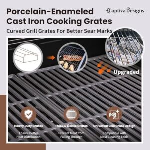 Here is the optimized meta description:

"Upgrade your outdoor kitchen with this Captiva Designs 4-Burner Propane Gas BBQ Grill featuring a side burner and porcelain-enamelled cast iron grates. Perfect for patio backyard barbecues, with 42,000 BTU output."