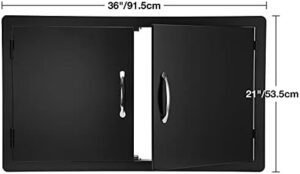 Here is the optimized meta description:

"Enhance your outdoor kitchen with Stanbroil's flush mount vertical double door access door, perfect for grilling stations or commercial BBQ islands. 36W x 21H inch black design fits seamlessly into any exterior space."