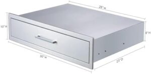 Discover a weatherproof drawer designed for outdoor kitchens and grill stations. Perfect for storing utensils, condiments, and BBQ essentials.