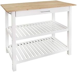 Here is the generated SEO meta description:

"Elevate your kitchen decor with this Casual Home Kitchen Island featuring a solid American hardwood top in natural and white finishes. Measures 40 inches wide."