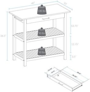 Here is the generated SEO meta description:

"Elevate your kitchen decor with this Casual Home Kitchen Island featuring a solid American hardwood top in natural and white finishes. Measures 40 inches wide."