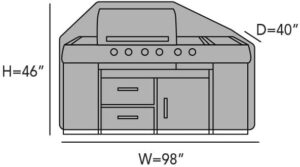 Protect your outdoor grill with the Covermates Island Grill Cover, made of heavy-duty 300D polyester and designed for large island grills. Weather-resistant and durable, this cover is perfect for all-season use.
