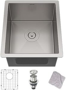 Here is the meta description:

"Elevate your kitchen with this MENSARJOR undermount bar sink, made from 16 gauge stainless steel and featuring a compact 15x17 inch design perfect for small spaces or outdoor use."
