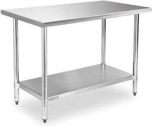 Elevate your commercial kitchen's efficiency with the STABLEINK NSF Stainless Steel Table, featuring an adjustable undershelf and 24x48 inches of durable work space. Perfect for restaurants, hotels, and garages.