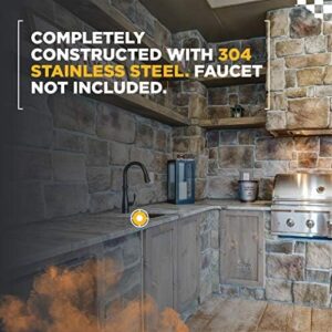 Upgrade your kitchen with the Coyote Universal 16x18 Inch Stainless Steel Sink featuring a drain and strainer, perfect for everyday use. Save big on this premium sink now!