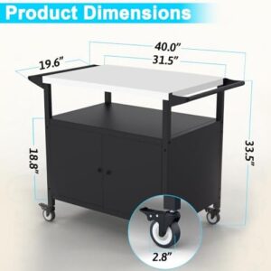 Elevate your outdoor cooking experience with the Blackstone grill cart, featuring storage and utensil hooks. Perfect for BBQs and gatherings, this stainless steel cart measures 42.5x26.25x33 inches.