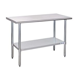 Elevate your culinary space with the Profeeshaw Stainless Steel Prep Table, a heavy-duty 48x24 inch NSF commercial-grade worktable featuring an undershelf for organized storage. Perfect for kitchens, restaurants, and hotels. Limited time offer: 15% off!