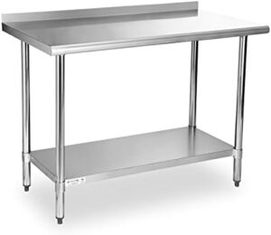 Here is the meta description:

"Elevate your commercial kitchen with the STABLEINK NSF Stainless Steel Table, featuring a 24x48 inch metal surface, adjustable undershelf and table foot, perfect for meal prep and work tasks. Save big on this premium tabletop!"