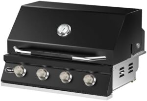 Savor backyard gatherings with the Hygrill 32-Inch Built In Grill, featuring 4 burners and stainless steel construction for a durable outdoor kitchen experience.