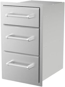 Discover the ultimate outdoor cooking companion: Stainless Steel Vertical Triple Drawers with adjustable height, perfect for BBQs, grill islands and kitchens.