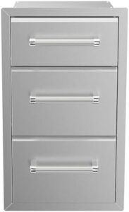 Discover the ultimate outdoor cooking companion: Stainless Steel Vertical Triple Drawers with adjustable height, perfect for BBQs, grill islands and kitchens.