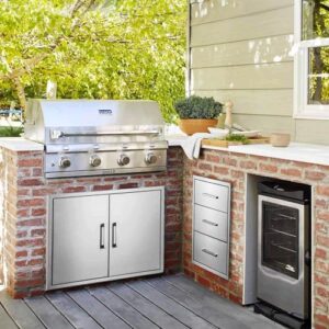 Here is the output:

Discover stainless steel outdoor kitchen drawers with triple compartments, perfect for BBQ island organization and storage. Get ready to grill in style!