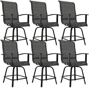 Enhance your outdoor dining experience with this Counter Height Swivel Bar Stools Set of 6, featuring a sturdy design and comfortable seating for BBQ island gatherings. Perfect for patio kitchens!