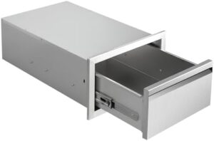 Discover the ultimate outdoor kitchen solution: flush mount triple drawers with hidden handle and stainless steel design. Perfect for patio grill stations and islands.