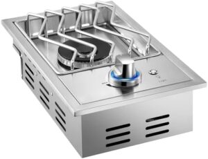 "Upgrade your outdoor grilling experience with these single side burners featuring 15,000BTU natural gas and sturdy 304 stainless steel construction, perfect for BBQ island kitchens. Limited time offer: receive a discount on this kit!"