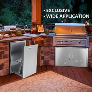 Upgrade your outdoor kitchen with the Built-in Double Trash Drawer, featuring a stainless steel design and pull-out tray storage for easy trash disposal. Perfect for BBQ island grill stations!