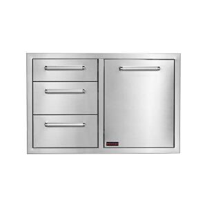Elevate your outdoor cooking experience with the Outdoor Kitchen Stainless Steel Triple Drawers & Trash Drawer Combo, perfect for BBQ grill islands. Space-saving design, durable construction, and easy cleaning make this combo a must-have for any backyard chef. Limited time offer: enjoy 15% off your purchase!