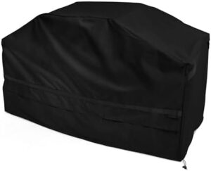 Enhance your outdoor cooking experience with the Island Grill Cover, a heavy-duty weather-resistant cover perfect for large islands. Perfectly sized at 110 inches, it's made from durable 900D polyester and features a sleek black design.