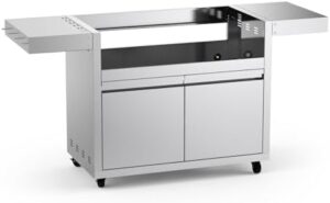 Upgrade your outdoor kitchen with the Stainless Steel Grill Cart for Hygrill 5-Burner Built-in Gas Grill, featuring foldable side shelves and storage cabinet. Perfect for parties, cooking enthusiasts will love the ample space.