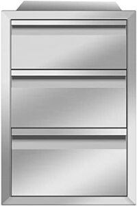 Here is the output:

"Upgrade your outdoor kitchen with these stainless steel BBQ drawers, perfect for grill stations and featuring a flush mount design with handle."