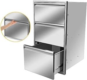 Here is the optimized meta description:

"Upgrade your outdoor kitchen with these stainless steel BBQ drawers, featuring a flush mount design and recessed handle. Perfect for grill stations or islands."