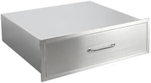Here is the optimized SEO meta description:

"Upgrade your outdoor kitchen with this stainless steel BBQ drawer featuring triple drawers and large capacity storage, perfect for grilling enthusiasts. Save on your next purchase!"