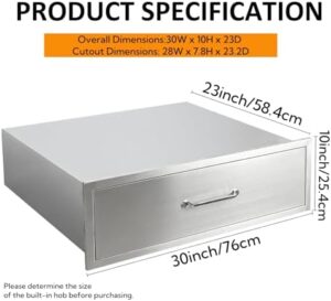 Here is the optimized SEO meta description:

"Upgrade your outdoor kitchen with this stainless steel BBQ drawer featuring triple drawers and large capacity storage, perfect for grilling enthusiasts. Save on your next purchase!"