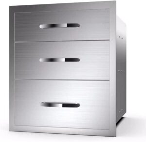 Elevate your outdoor kitchen experience with stainless steel access drawers, perfect for grill stations and island storage. Store utensils, tools, and supplies in style.