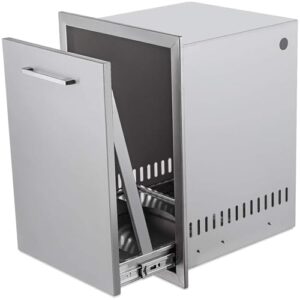 Here is the optimized meta description:

"Elevate your outdoor kitchen with this stainless steel propane tank drawer featuring a pull-out design and handle, perfect for storing propane tanks and BBQ essentials."