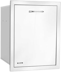 Upgrade your outdoor kitchen with the Premium Components BBQ island trash drawer, featuring a spacious 8-gallon capacity and smooth double pull-out mechanism. Perfect for effortless waste management.