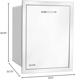 Upgrade your outdoor kitchen with the Premium Components BBQ island trash drawer, featuring a spacious 8-gallon capacity and smooth double pull-out mechanism. Perfect for effortless waste management.