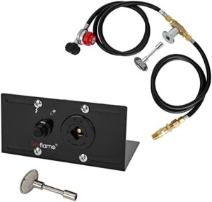Elevate your outdoor gatherings with the Skyflame LP Burner Connection Kit, featuring a spark ignition kit for effortless flame start. Perfect for campfires and backyard get-togethers, this kit includes everything needed to connect your fire pit gas burner.