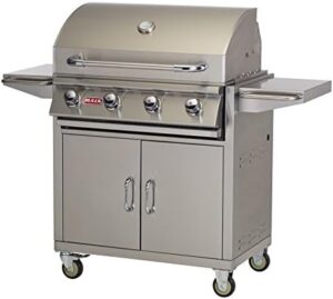 Savor backyard gatherings with the Bull Outlaw 30-Inch Grill on Cart, perfect for propane-powered feasts. Compact design and spacious cart storage make it ideal for outdoor events.
