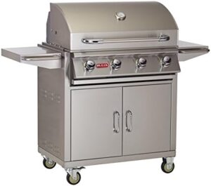 Savor backyard gatherings with the Bull Outlaw 30-Inch Grill on Cart, perfect for propane-powered feasts. Compact design and spacious cart storage make it ideal for outdoor events.