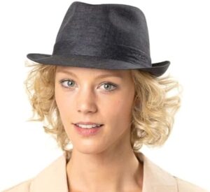 Elevate your style with the Geneva Linen Trilby, expertly crafted in Italy. This classic hat features a soft linen exterior and comfortable interior for any occasion.