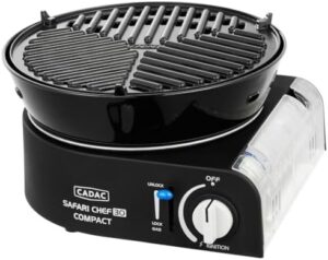 Here is the generated SEO meta description:

"Compact and portable, Front Runner's Safari Chef 30 gas barbeque cooker features a 6-piece set perfect for camping or outdoor adventures. Cook up a storm in no time with this convenient and space-saving BBQ."