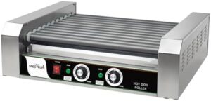 Here is the output:

"Get sizzling hotdogs with ease using Winco's EHDG-11R HotDog Roller, featuring 11 rollers and a sleek silver design."