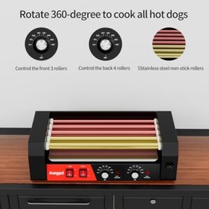 Here is the generated meta description:

"Grill 12 hot dogs at once with this commercial-grade sausage cooker, featuring 5 rollers and dual temp control. Perfect for parties or everyday use."