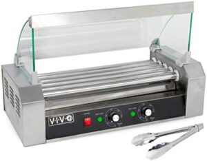 Here is the optimized SEO meta description:

"Grill perfect hot dogs with VIVO's Electric Hot Dog Grill Warmer, featuring 5 rollers and stainless steel construction. Heat up to 12 hot dogs at once with this commercial-grade machine."