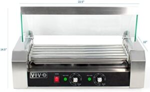 Here is the optimized SEO meta description:

"Grill perfect hot dogs with VIVO's Electric Hot Dog Grill Warmer, featuring 5 rollers and stainless steel construction. Heat up to 12 hot dogs at once with this commercial-grade machine."