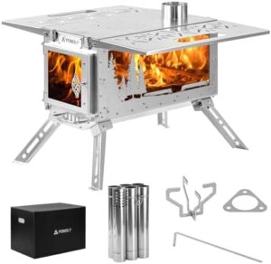 Here is the output:

"Stay warm on outdoor adventures with POMOLY's Oroqen Max 3 Stainless Steel Wood Burning Stove, featuring 7.05ft stove pipe and perfect for camping, hiking or hunting."