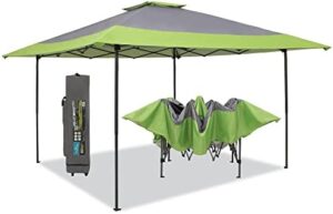 Set up for a fun outdoor adventure with the PHI VILLA Pop-Up Canopy Tent, featuring an instant shelter and wheeled bag for easy transport. Perfect for camping, picnics or backyard gatherings!