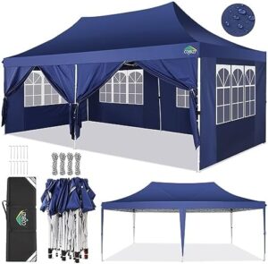 Here is the generated SEO meta description:

"Perfect for parties and outdoor events, this COBIZI pop up canopy tent offers waterproof and UV50+ protection, adjustable heights and extra tall design for maximum space."