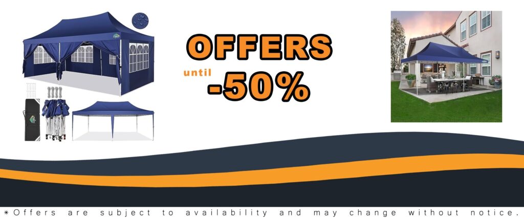 COBIZI 10x20 Pop Up Canopy Tent with Sidewalls Party Tent Outdoor Gazebos Waterproof UV50+ Extra Tall for Parties Weddings Markets