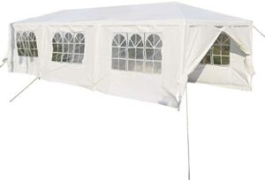 "Transform your outdoor gatherings with the Happygrill Patio Gazebos Wedding Party Tent. Enjoy a spacious 10x30 ft canopy for BBQs, camping, or events."