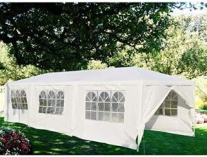 "Transform your outdoor gatherings with the Happygrill Patio Gazebos Wedding Party Tent. Enjoy a spacious 10x30 ft canopy for BBQs, camping, or events."