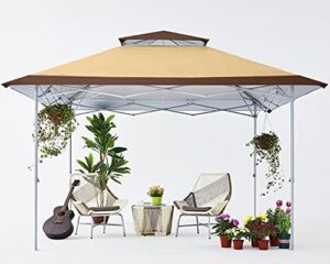 "Stay cool outdoors with the Cooshaide pop-up canopy tent, providing instant shade and protection from the sun. Perfect for large gatherings, this 169 sq ft shelter folds effortlessly for easy storage."