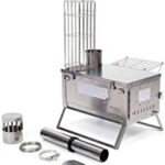 Here is the meta description:

"Stay warm and cozy on your camping adventures with this titanium wood stove. Fast folding, ultra-light, and fireproof, it's perfect for winter camping trips. 3-in-1 functionality: grill, heater, and warmer."