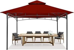 Enhance your outdoor living space with the MASTERCANOPY 11x11 Rust Red Gazebo for patios, featuring stable steel frame and sturdy construction. Perfect for backyard gatherings, parties, or relaxing moments.