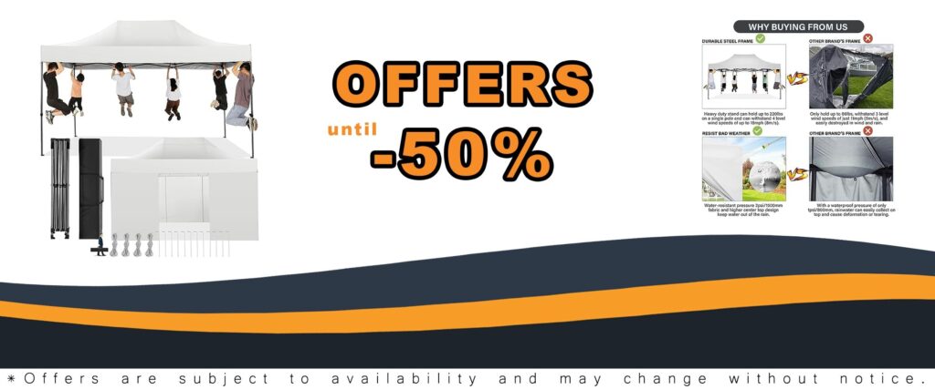 COBIZI 10x15 Pop Up Canopy Heavy Duty All Season Wind Waterproof Commercial Outdoor Wedding Party Tents for Parties Gazebo